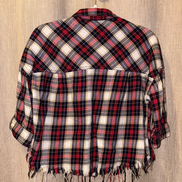 Zara | Trafaluc Collection Women's Plaid Flannel Crop Top | Size S - Picture 3 of 6